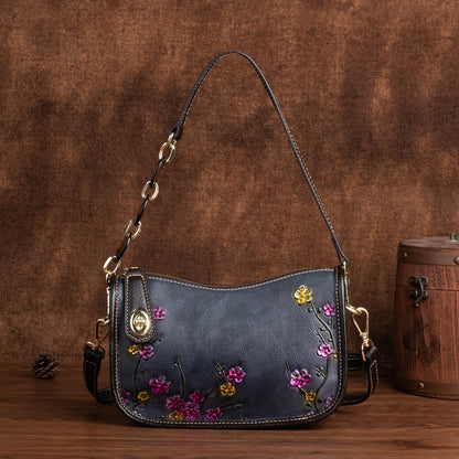 First-Layer Cowhide Fashionable Simple Shoulder Bag