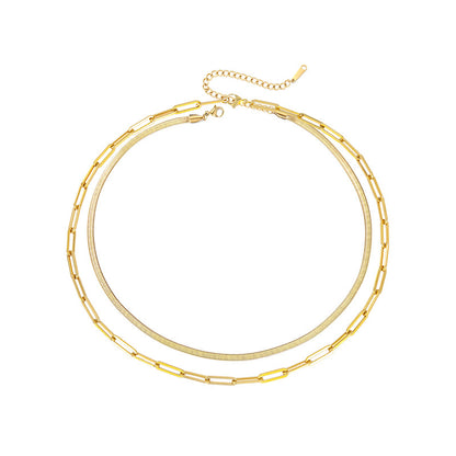 Simple Layered Necklace Double Layered Necklace