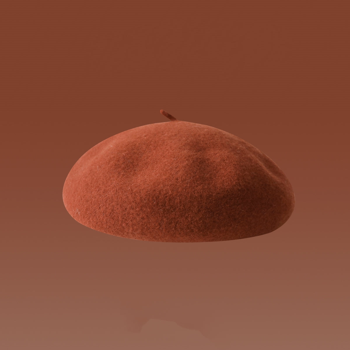 Dirty Orange Wool Beret Girls Autumn And Winter