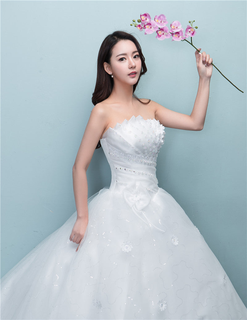 bride wedding dress new large tail size wedding dress factory wholesale TH52
