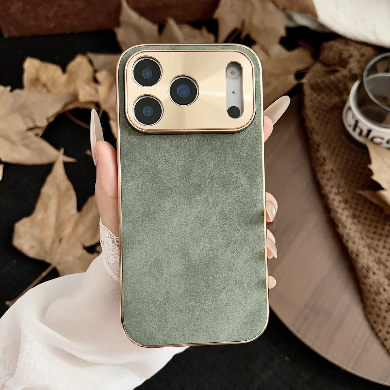 Phone Case Electroplated Metal Fine Hole Lens Protective Cover