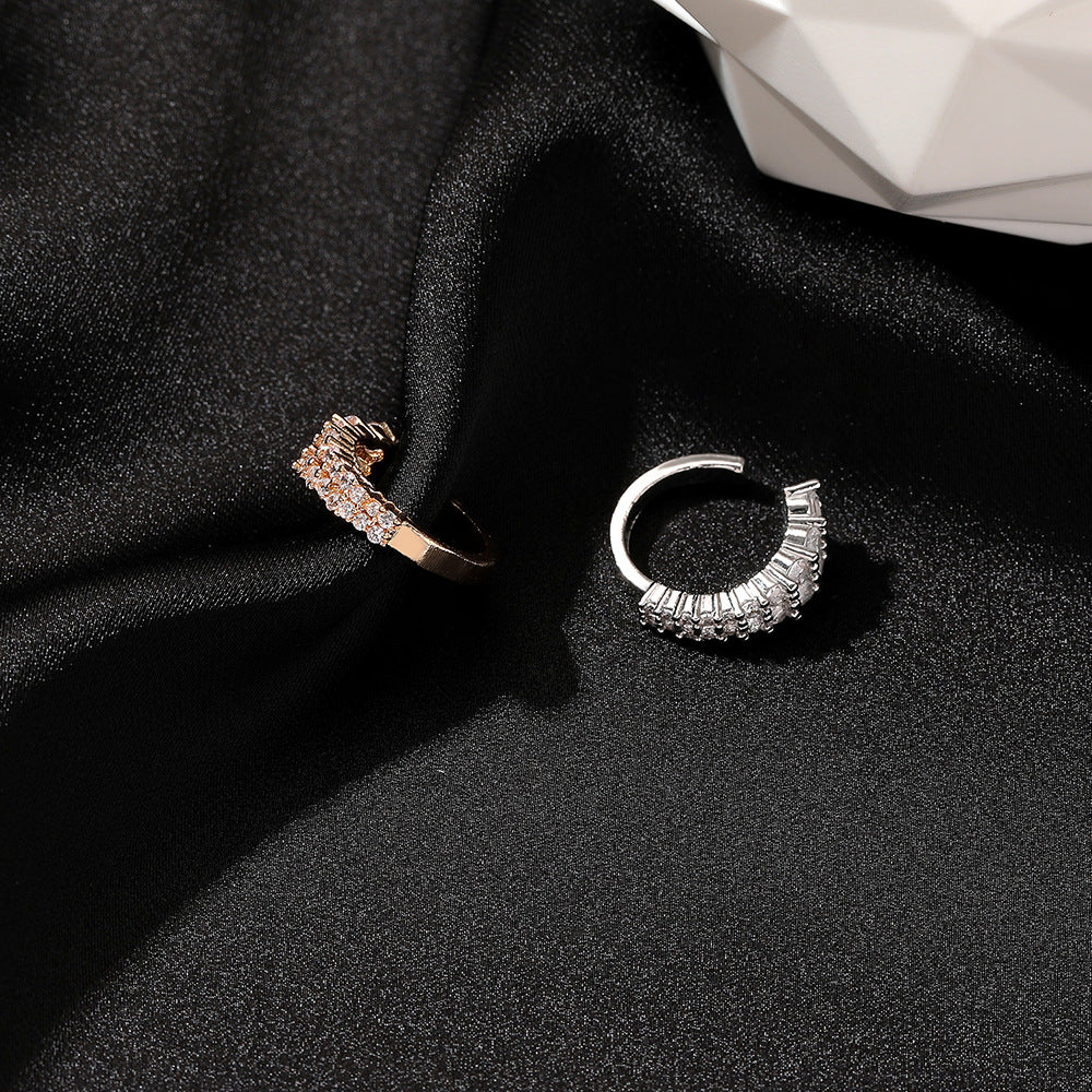 Inlaid Zircon Personalized Without Piercings Earrings Jewelry