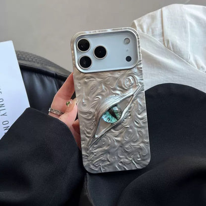 High-grade Electroplated Tin Paper Pattern Stereo Eyes Phone Case