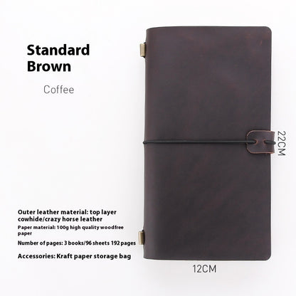 Crazy Horse Leather Business Notebooks High-grade Diary
