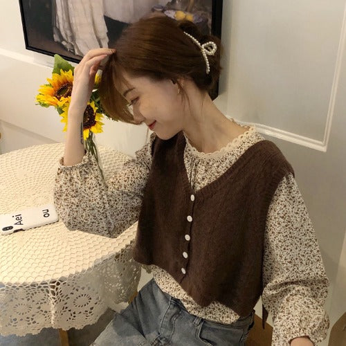 Sleeveless sweater vest sweater
