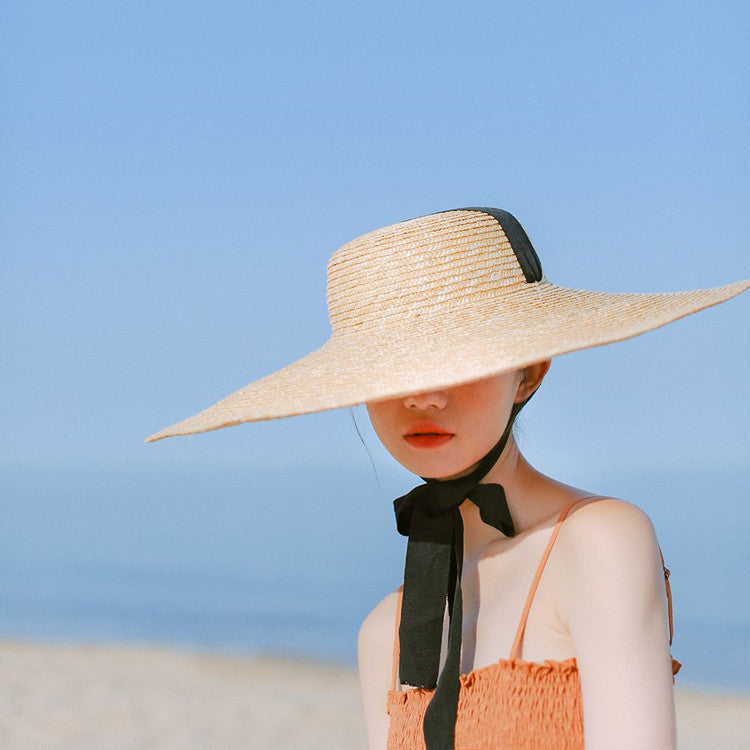 Oversized Straw Hat Ins New Lace-up Straw Shading Vintage Hat