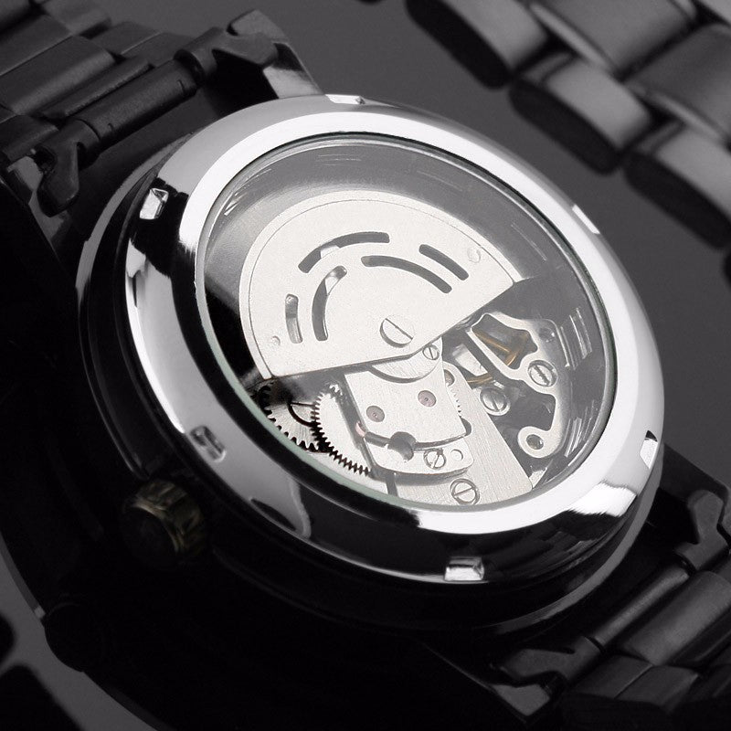 Mechanical watch automatic mechanical watch All black men&