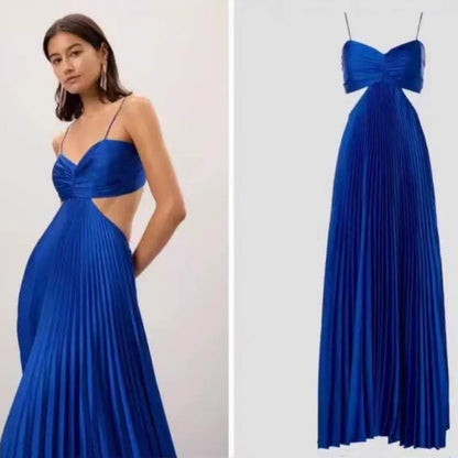 Party wear Slip Dress With Ties And Pleats