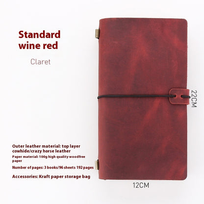 Crazy Horse Leather Business Notebooks High-grade Diary