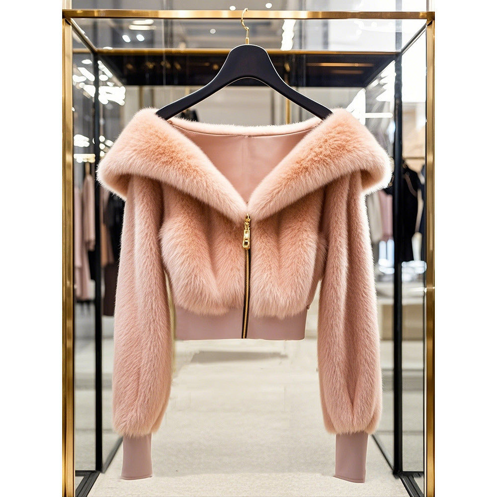 New Social Elegant Lady Of Note Plush Coat
