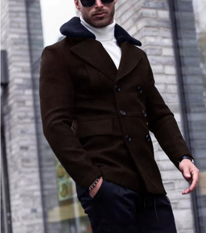 Fur Collar Coat Suit Coat Men&