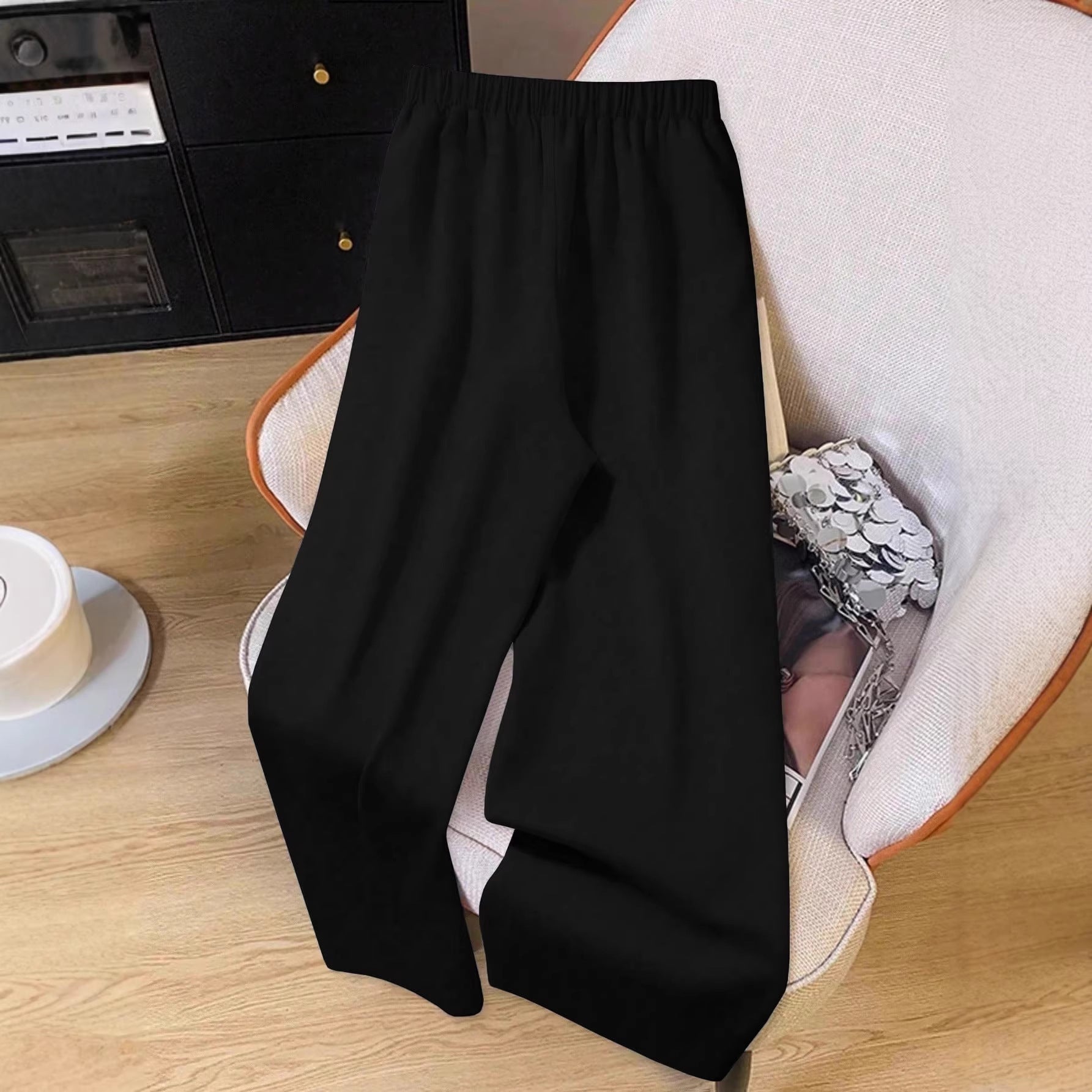 High-waisted Slimming Button-front Versatile Wide-leg Pants For Women