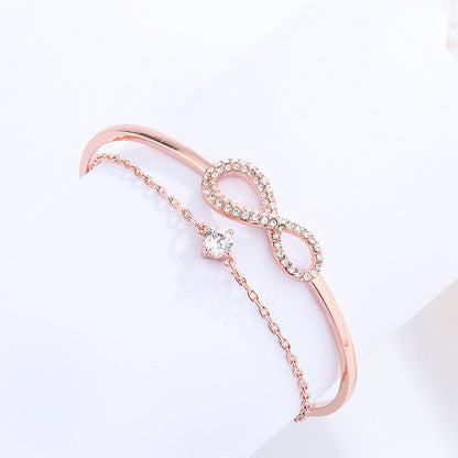 Eternal Love Bracelet Rose Gold Eight Shaped Bangle Tik Tok Star Same Style Wholesale