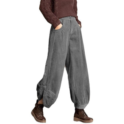 AutumnWinter Corduroy Wide-Leg Pants For Women