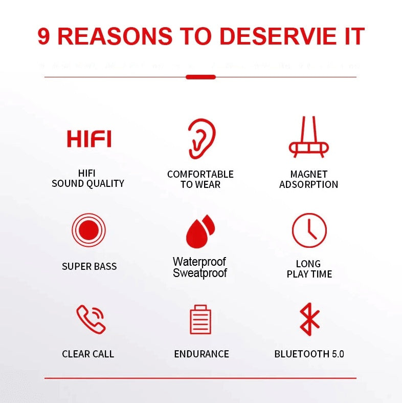 Waterproof Bluetooth 5.0 Earbuds Stereo Sport Wireless Headphones In Ear Headset