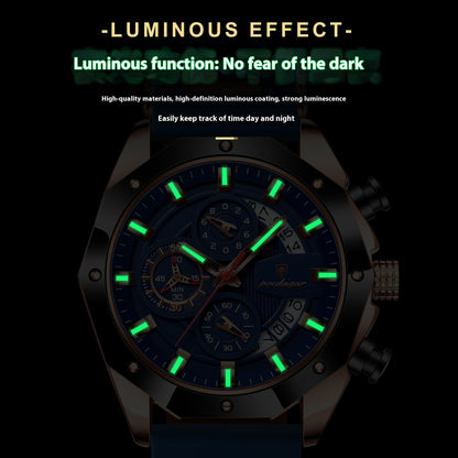 Silicone Band Multi-function Chronograph Men&