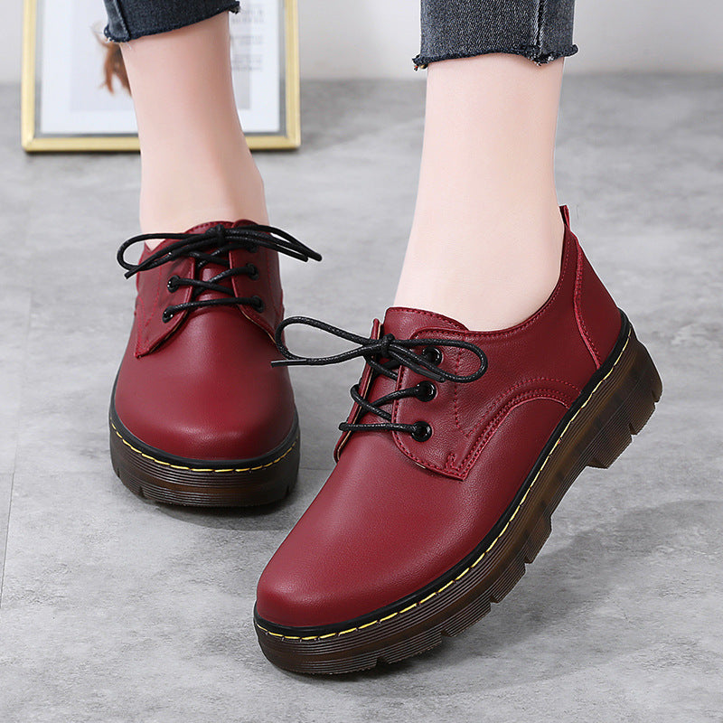 Soft-Soled British-Style Versatile Chunky-Heel Shoes