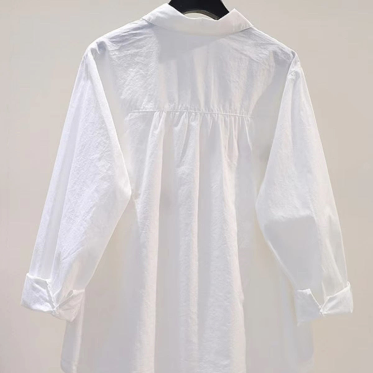 White Embroidered Cartoon-patterned Shirt
