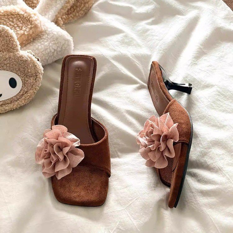 Vintage Floral One-Strap Sandal Slippers