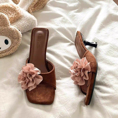 Vintage Floral One-Strap Sandal Slippers