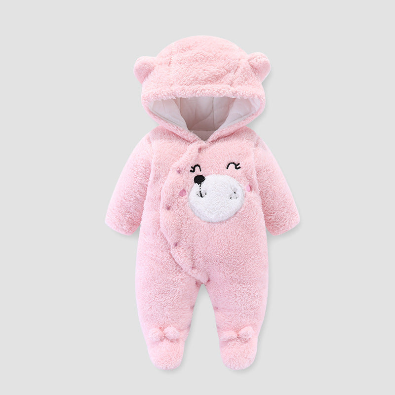 Season Baby Thickened Jumpsuit Shu Cotton Velvet Jumpsuit Newborn Winter Baby &amp; Kids Clothes Romper