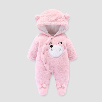 Season Baby Thickened Jumpsuit Shu Cotton Velvet Jumpsuit Newborn Winter Baby &amp; Kids Clothes Romper