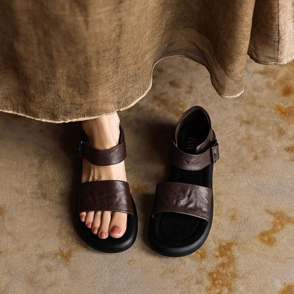 Two Strap Buckle Flat Shoes