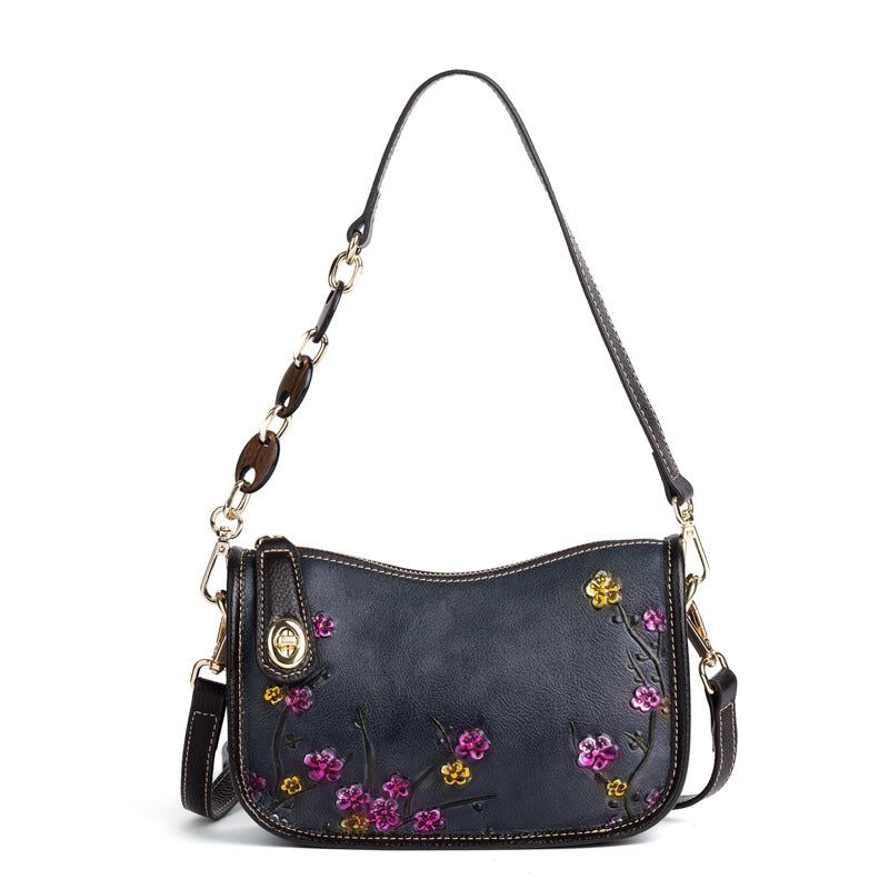 First-Layer Cowhide Fashionable Simple Shoulder Bag