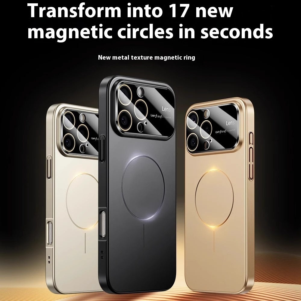 Large Window Frosted Fine Circle Magnetic Drop-resistant Phone Case