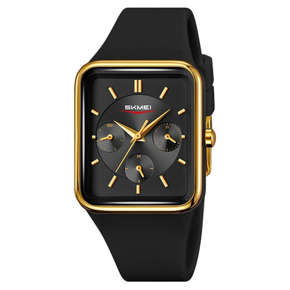 Multi Functional Square Silicone Waterproof Watch For Girls