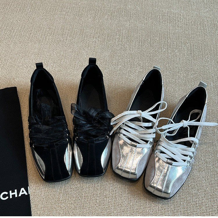 Niche-style White Sneakers And Ballet Flats For Women