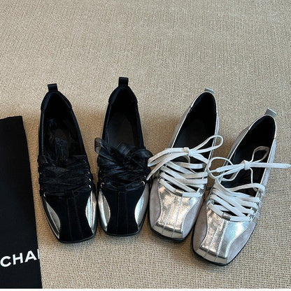 Niche-style White Sneakers And Ballet Flats For Women