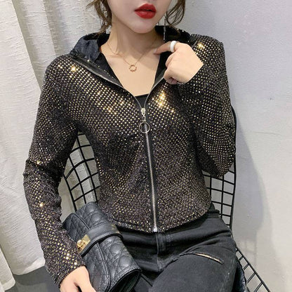 The Woman With The Short Coat Of Glitter