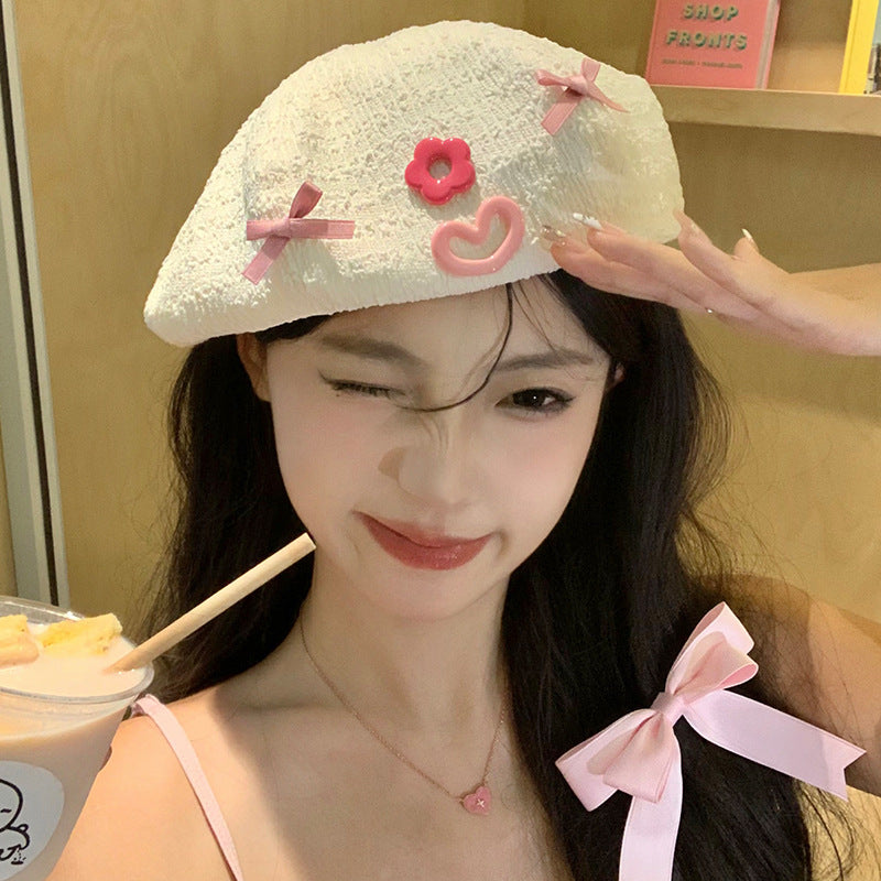 Beret Big Head Circumference Female Black Internet Celebrity All-matching