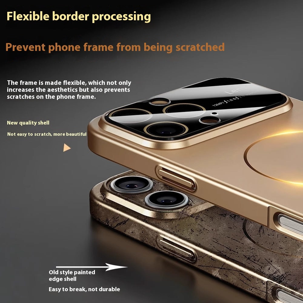 Large Window Frosted Fine Circle Magnetic Drop-resistant Phone Case
