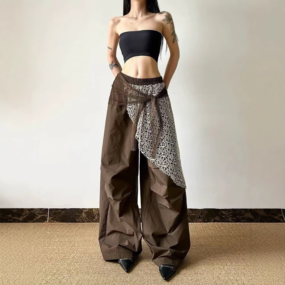 Street-style Pleated, Figure-flattering, Versatile Wide-leg Pants
