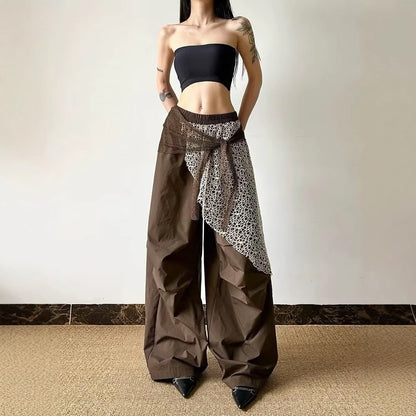 Street-style Pleated, Figure-flattering, Versatile Wide-leg Pants