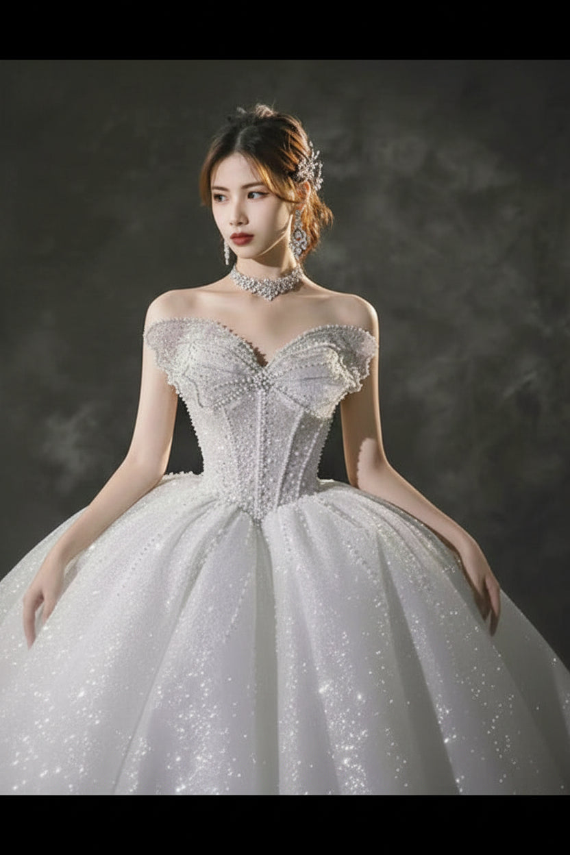 French Tube Top Wedding Dress Mother&