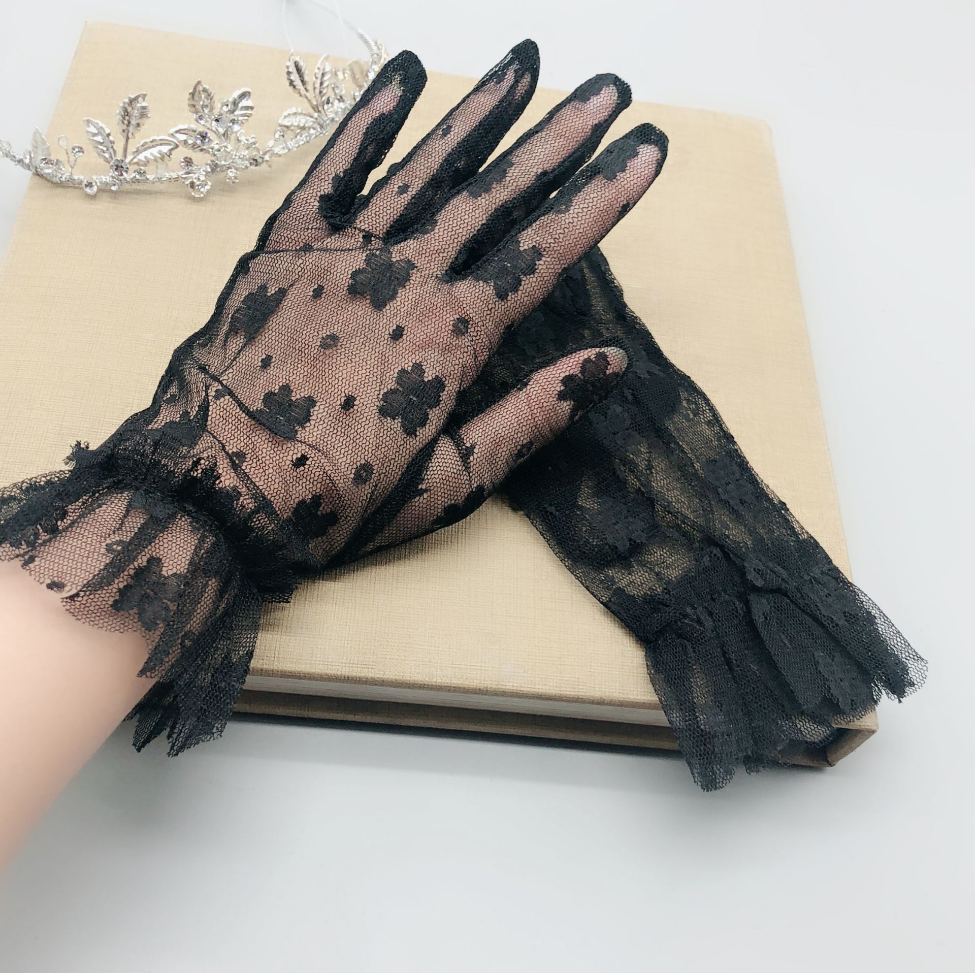 Bride Wedding Gloves Butterfly Embroidered