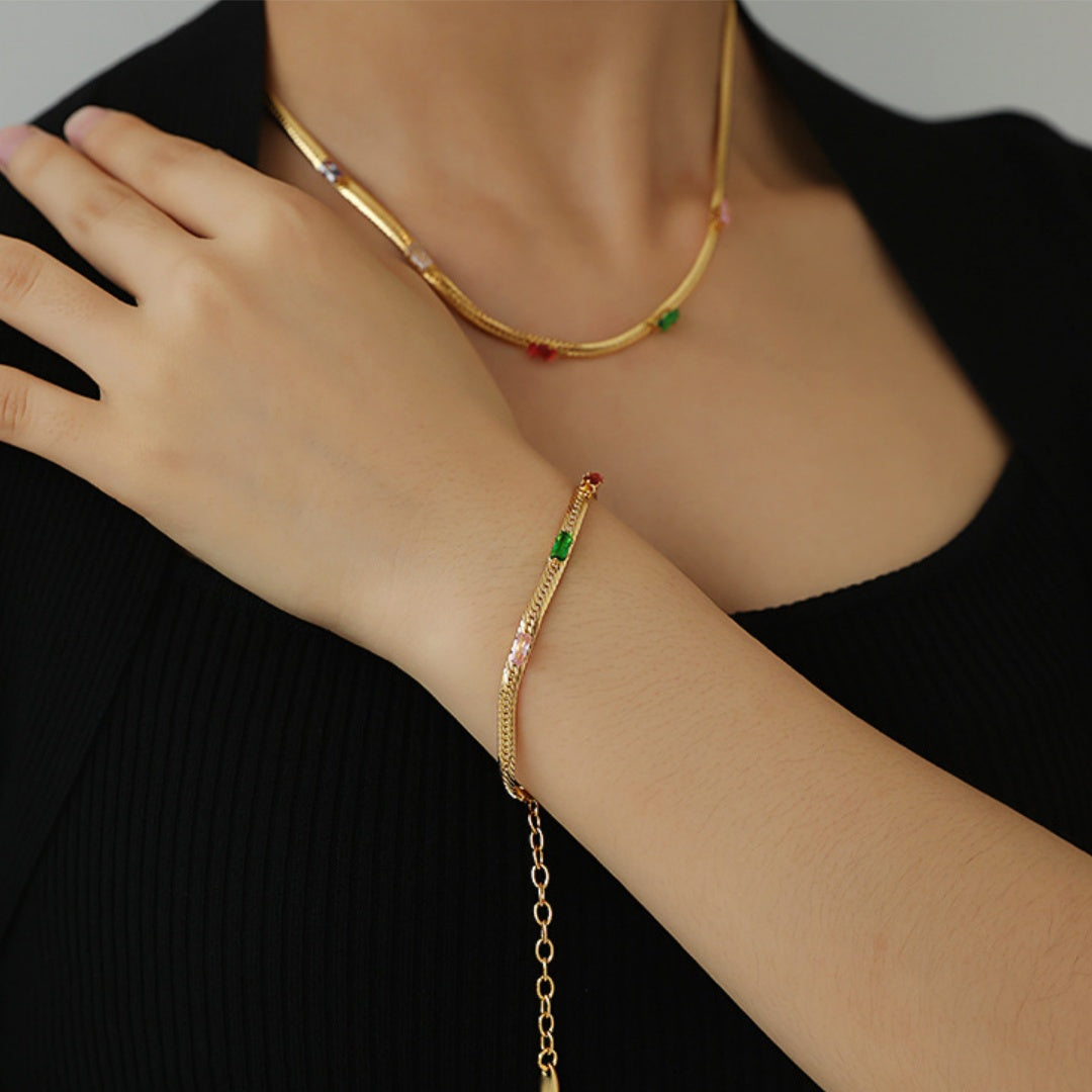 Brass Snake Bones Chain Necklace Neckband Necklace