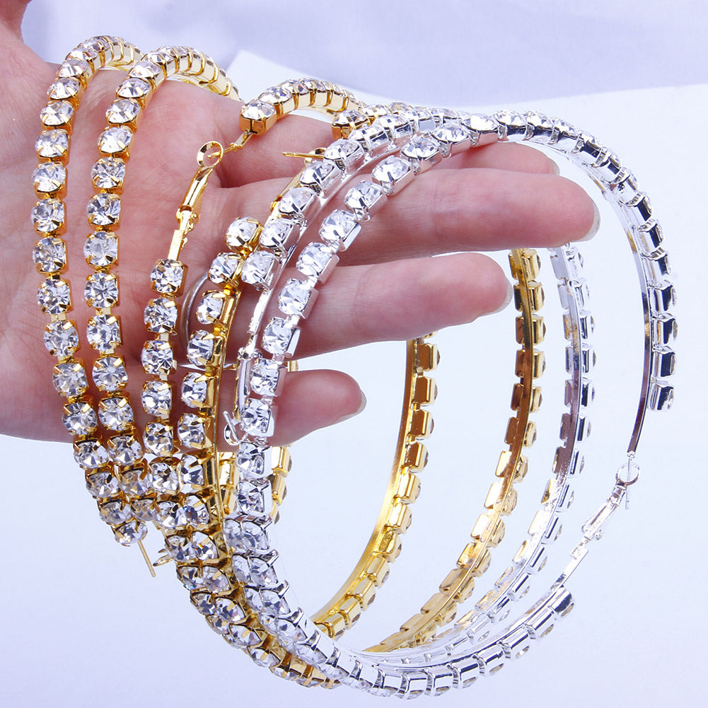 Full drill exaggerated large ear ring