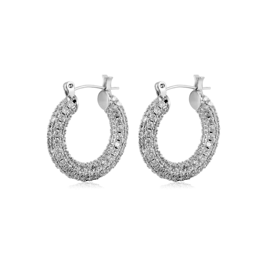 Personality Circle Rhinestone Earrings Micro Inlaid Zircon Ear Ring