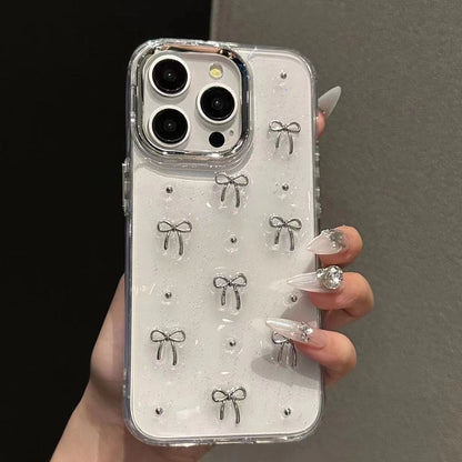 Epoxy Pearl Bow Phone Case