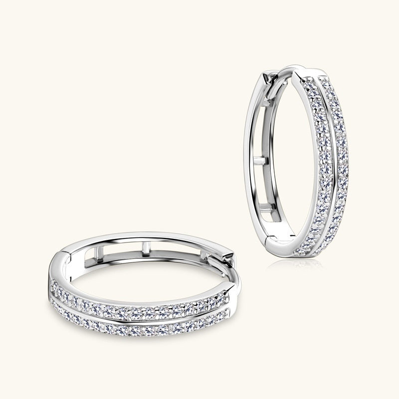 Straight Sterling Silver Earrings Moissanite New Ear Ring