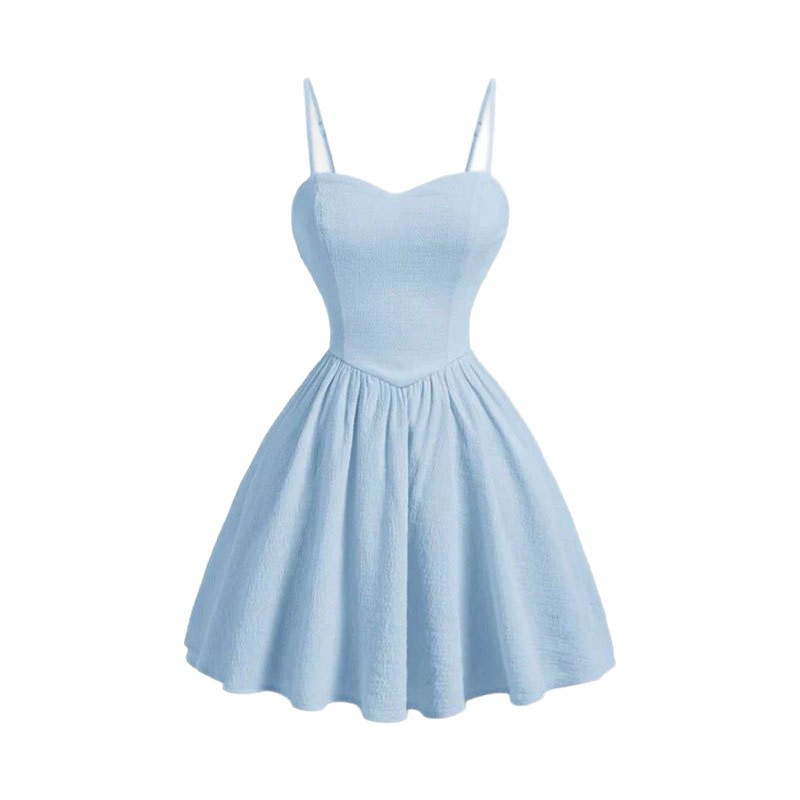 Womens Lemon Floral Slip Dress With Waist-Cinching Design Open Back And Bow For Vacation