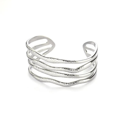 Womens Luxury High-end C-shaped Geometric Open Bangle