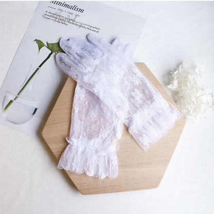 Bride Wedding Gloves Butterfly Embroidered