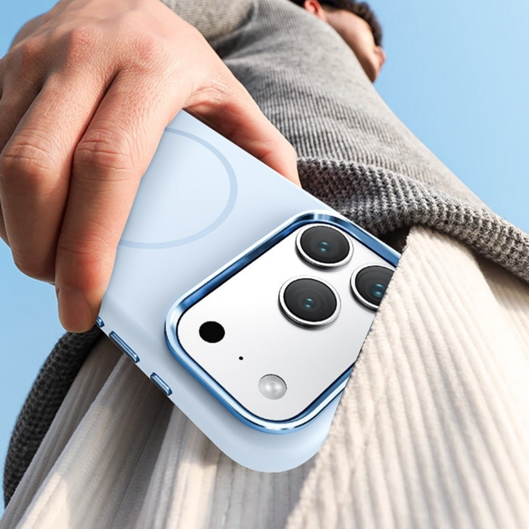 Metal Large Hole Magnetic Skin Feeling All-inclusive Phone Case