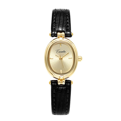 Womens Leather Belt Round-shaped Fashionable Artistic Niche Watch