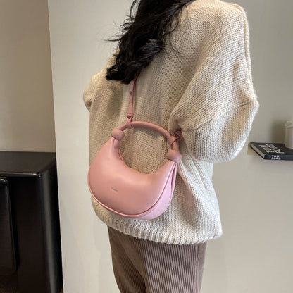 Shoulder Messenger Soft Leather Portable Moon Bag
